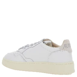 Medalist White Low Top Sneakers with Lace Closure in Leather Woman