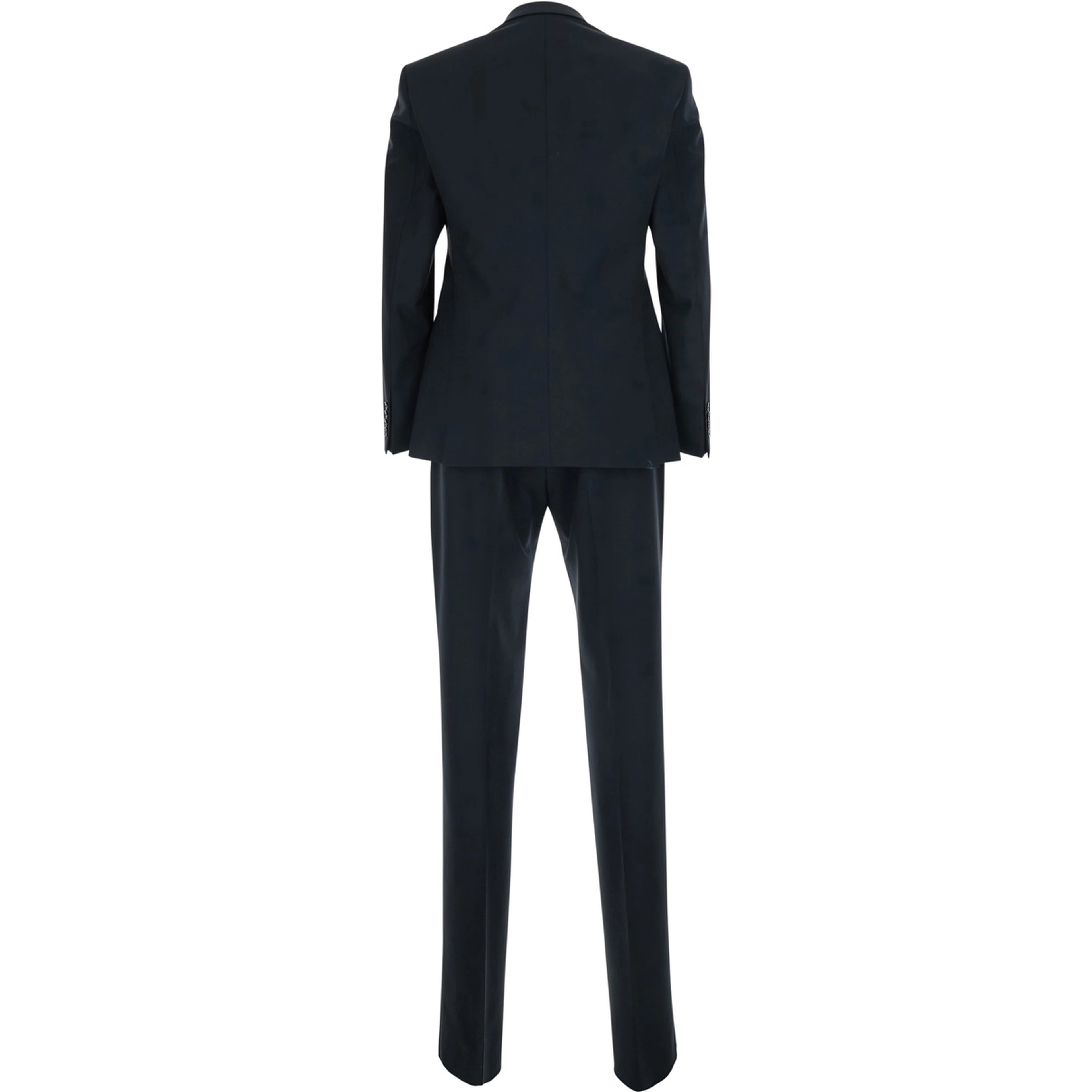 Blue Single-breasted Suit with Peak Revers in Wool for Men
