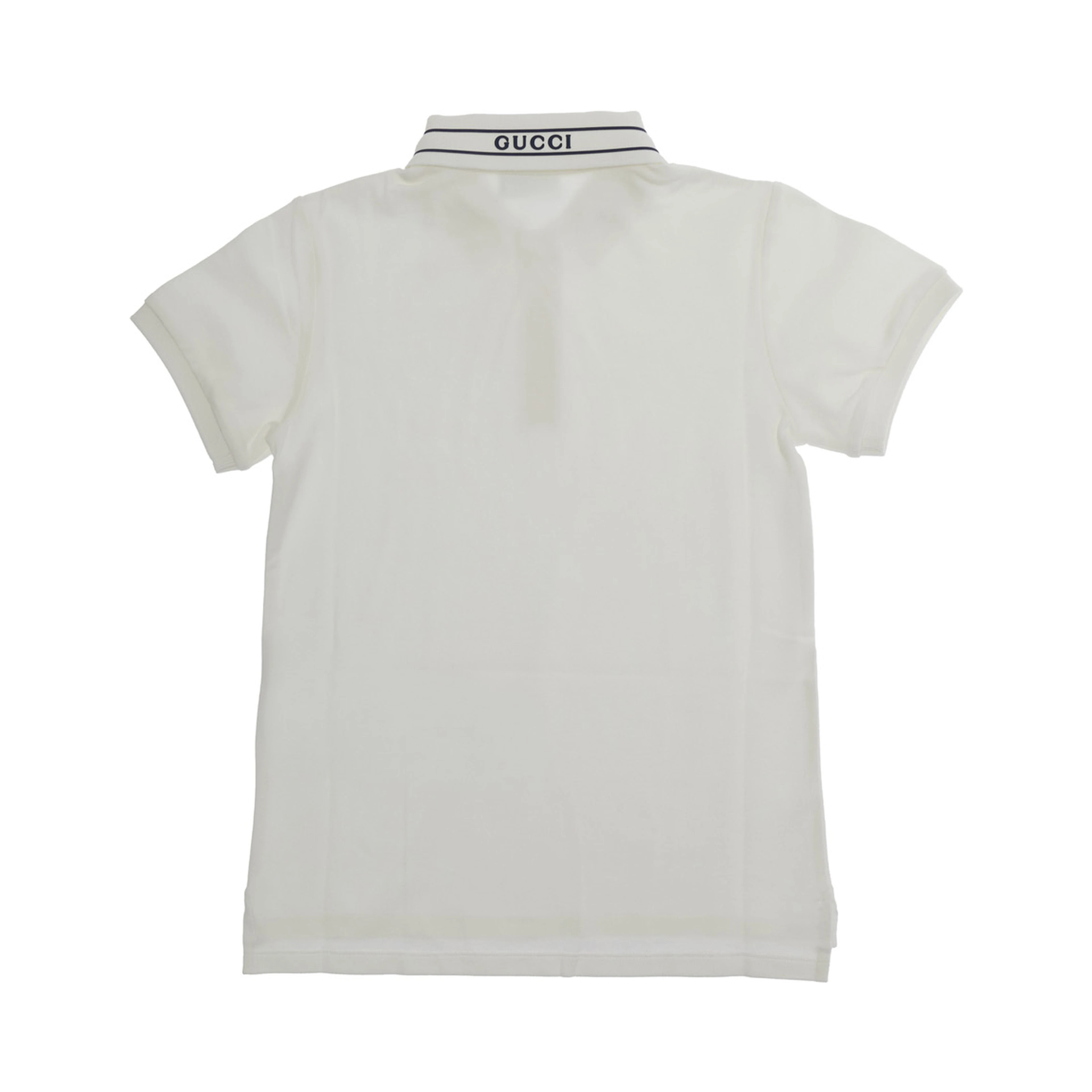 White Polo with Logo Lettering on the Collar in Cotton boy