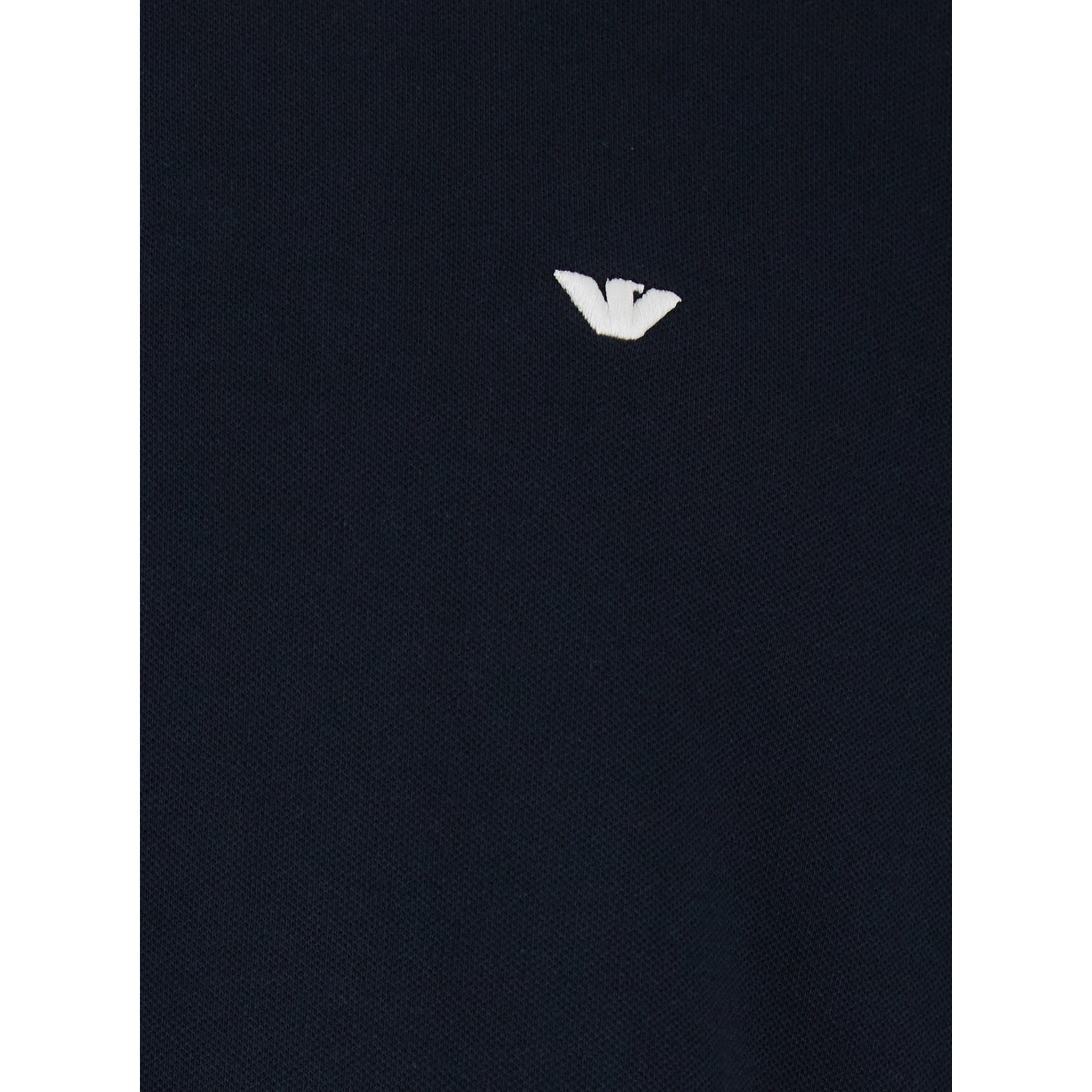Blue Long Sleeve Polo with Front Logo in Cotton for Men