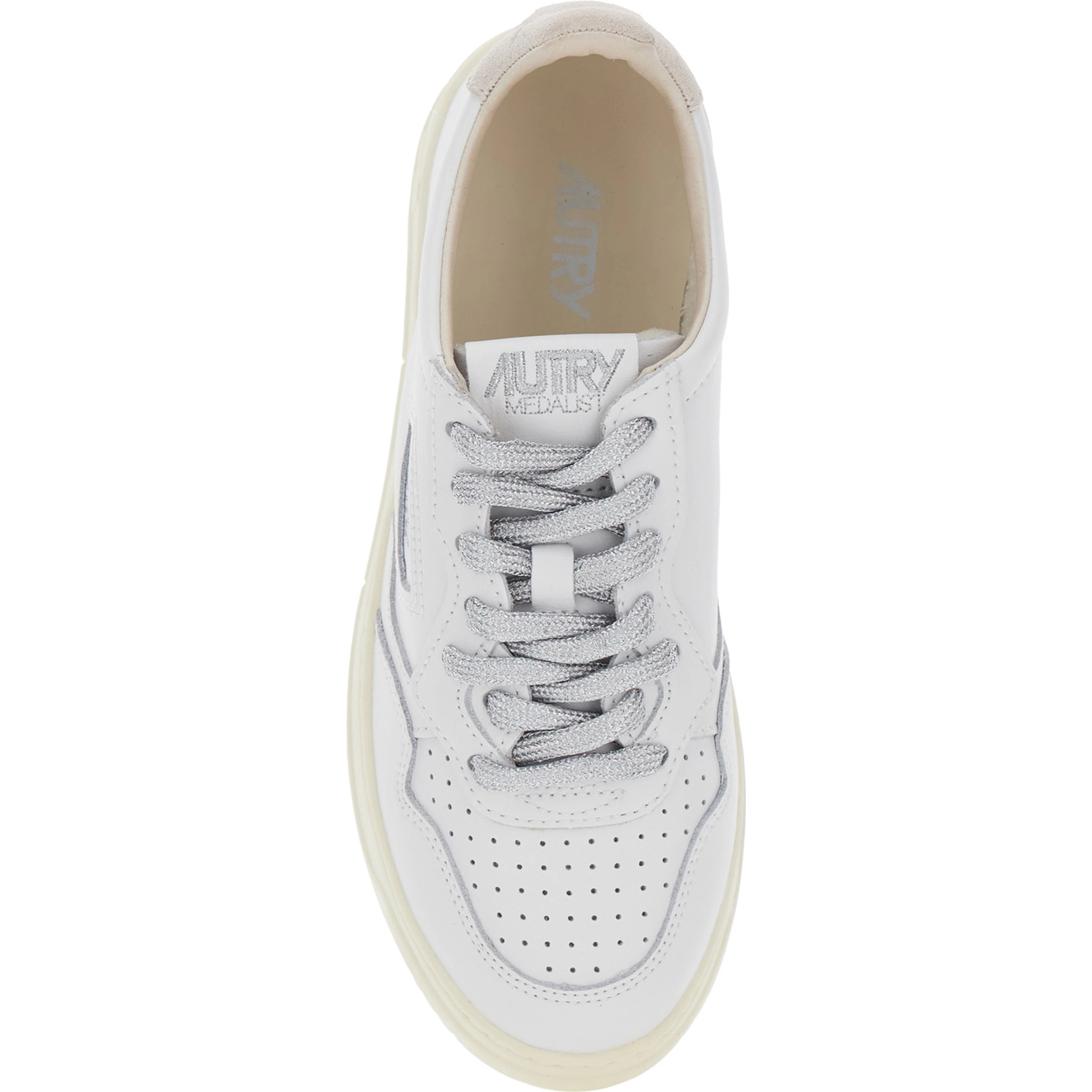 Medalist White Low Top Sneakers with Lace Closure in Leather Woman