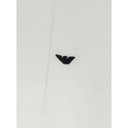 White Crew Neck T-Shirt with Logo Embroidery on the Front in Cotton Blend for Men