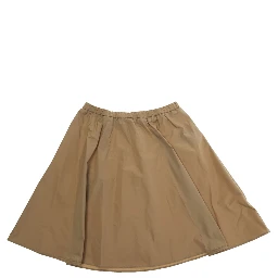 Beige Skirt with Elasticated Waist and Logo Patch on the Back in Tech Fabric Girl