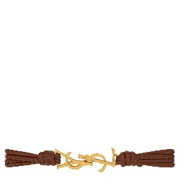 Bracelet with Cassandre in the center and Clasp Closure in Nappa Leather and Gold Metal for Women