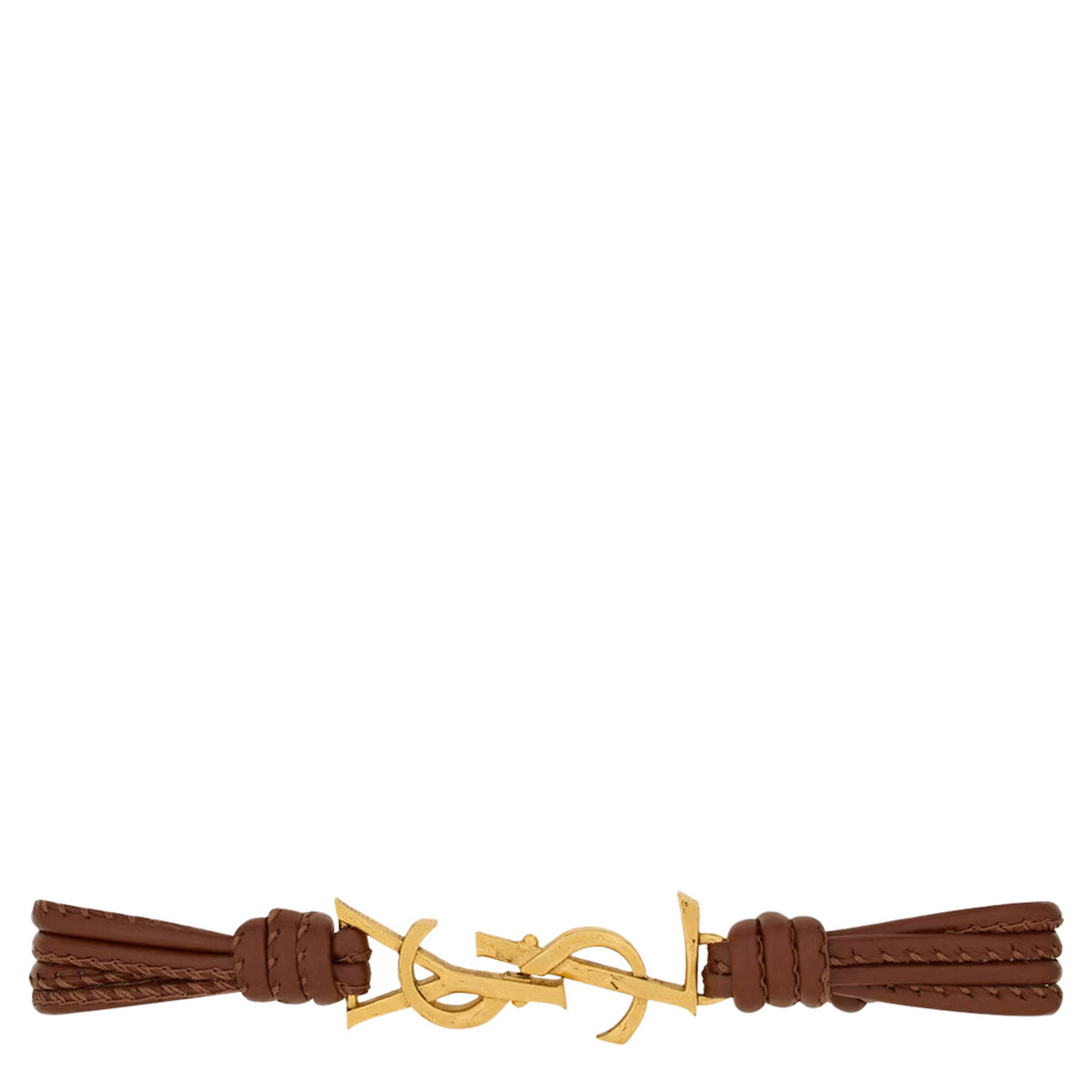 Bracelet with Cassandre in the center and Clasp Closure in Nappa Leather and Gold Metal for Women