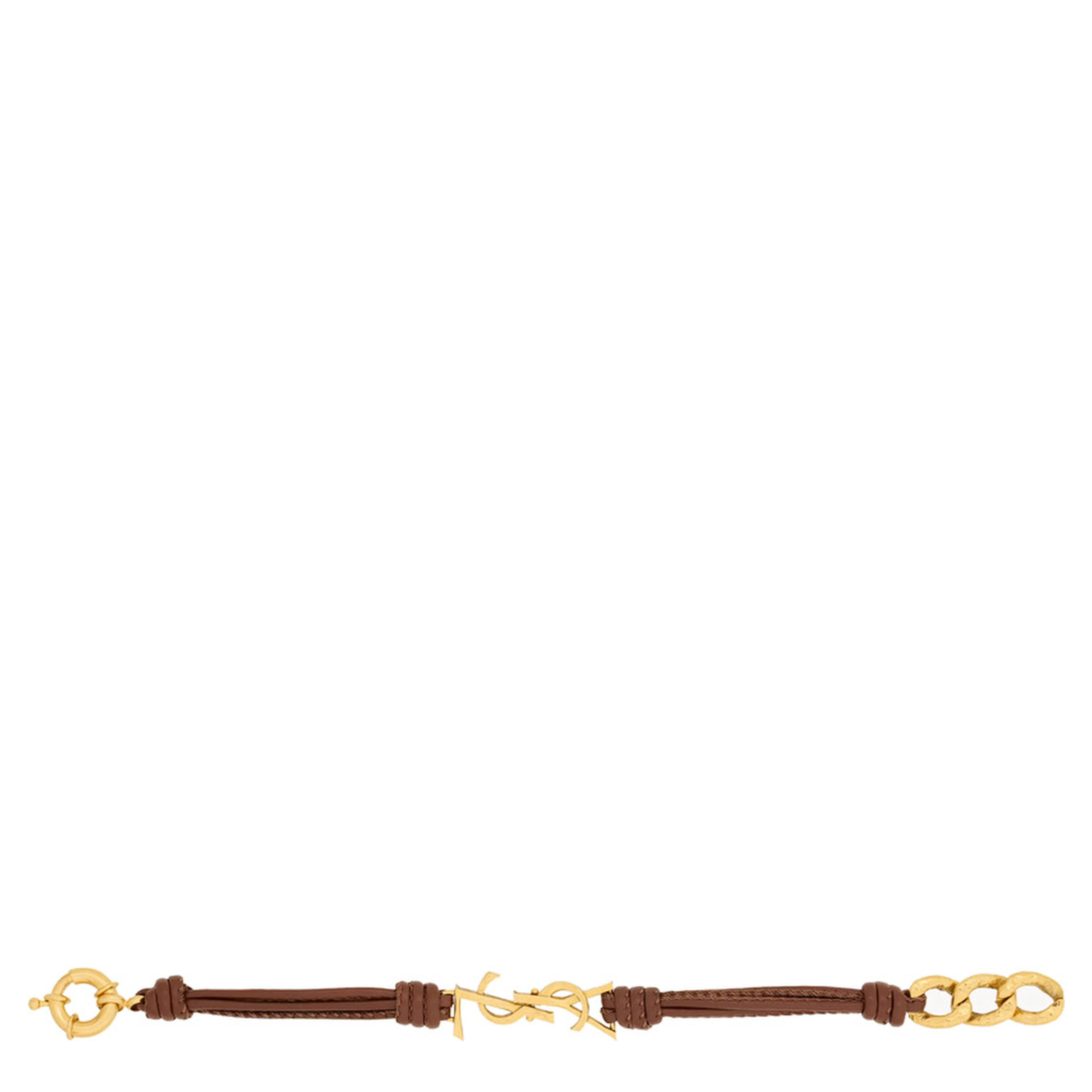 Bracelet with Cassandre in the center and Clasp Closure in Nappa Leather and Gold Metal for Women