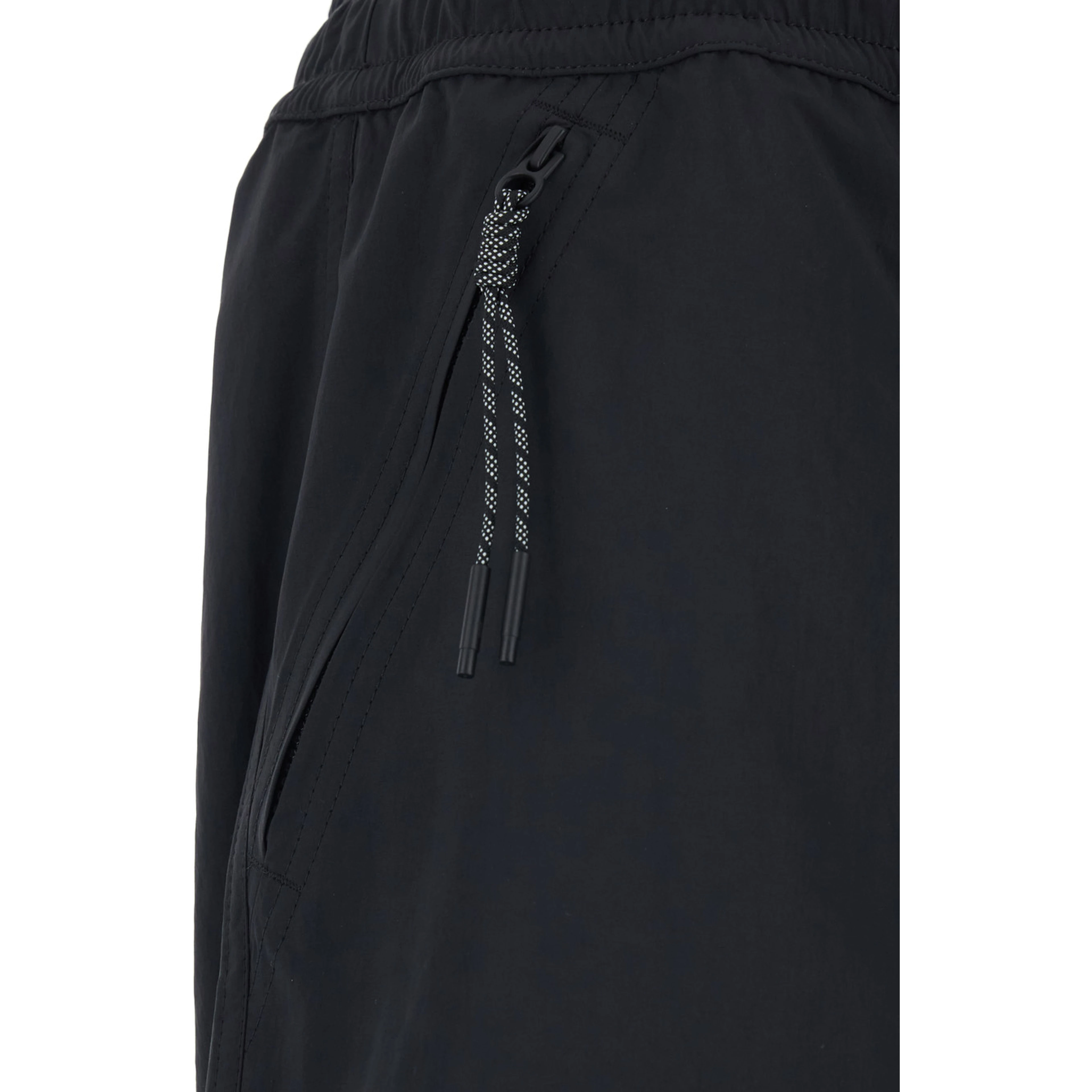 Black Bermuda Shorts with Elastic Waist and Logo Patch on the Back in Tech Fabric for Men