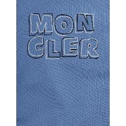 Light Blue Crewneck Sweatshirt with logo patch on the sleeve and maxi logo lettering on the front in cotton baby