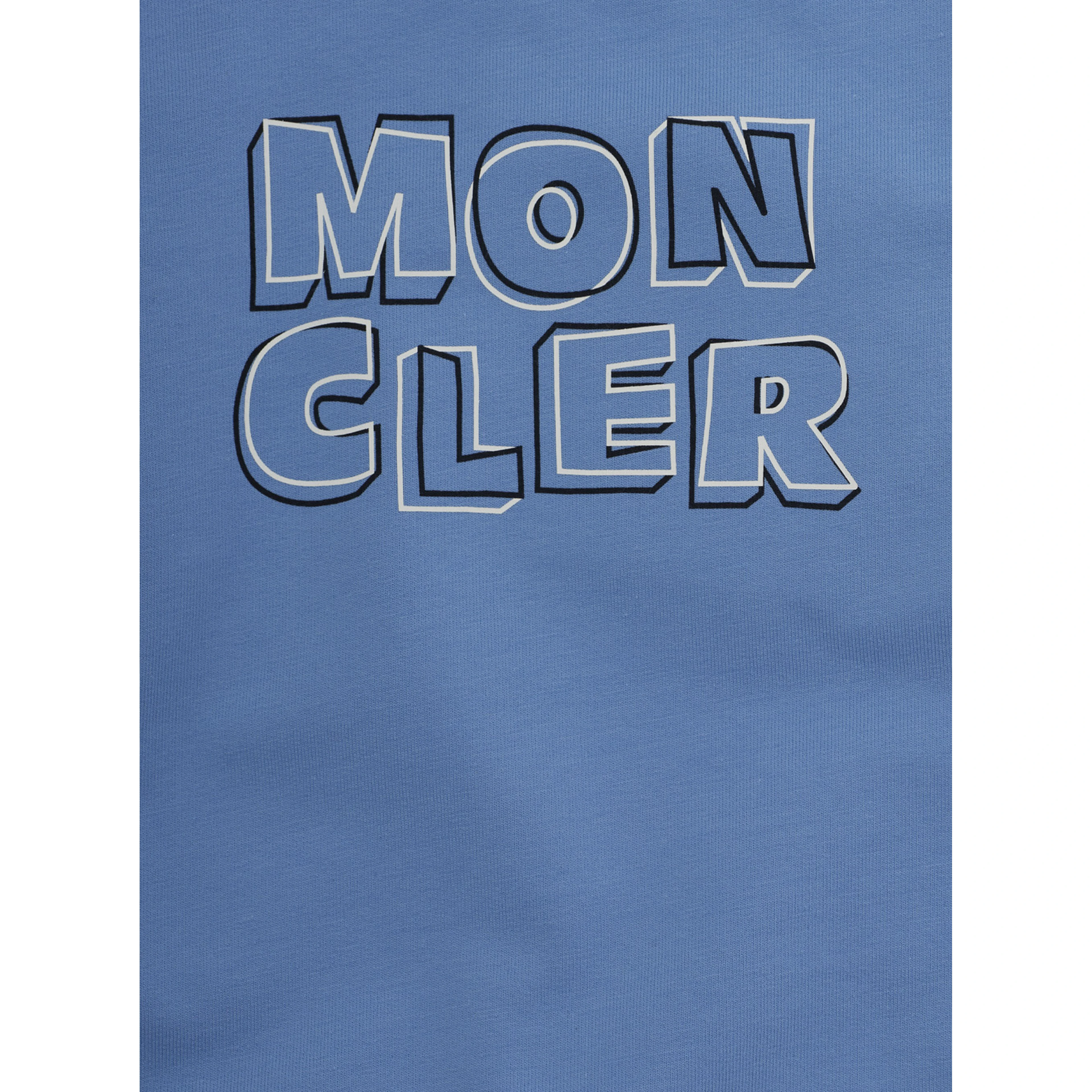 Light Blue Crewneck Sweatshirt with logo patch on the sleeve and maxi logo lettering on the front in cotton baby