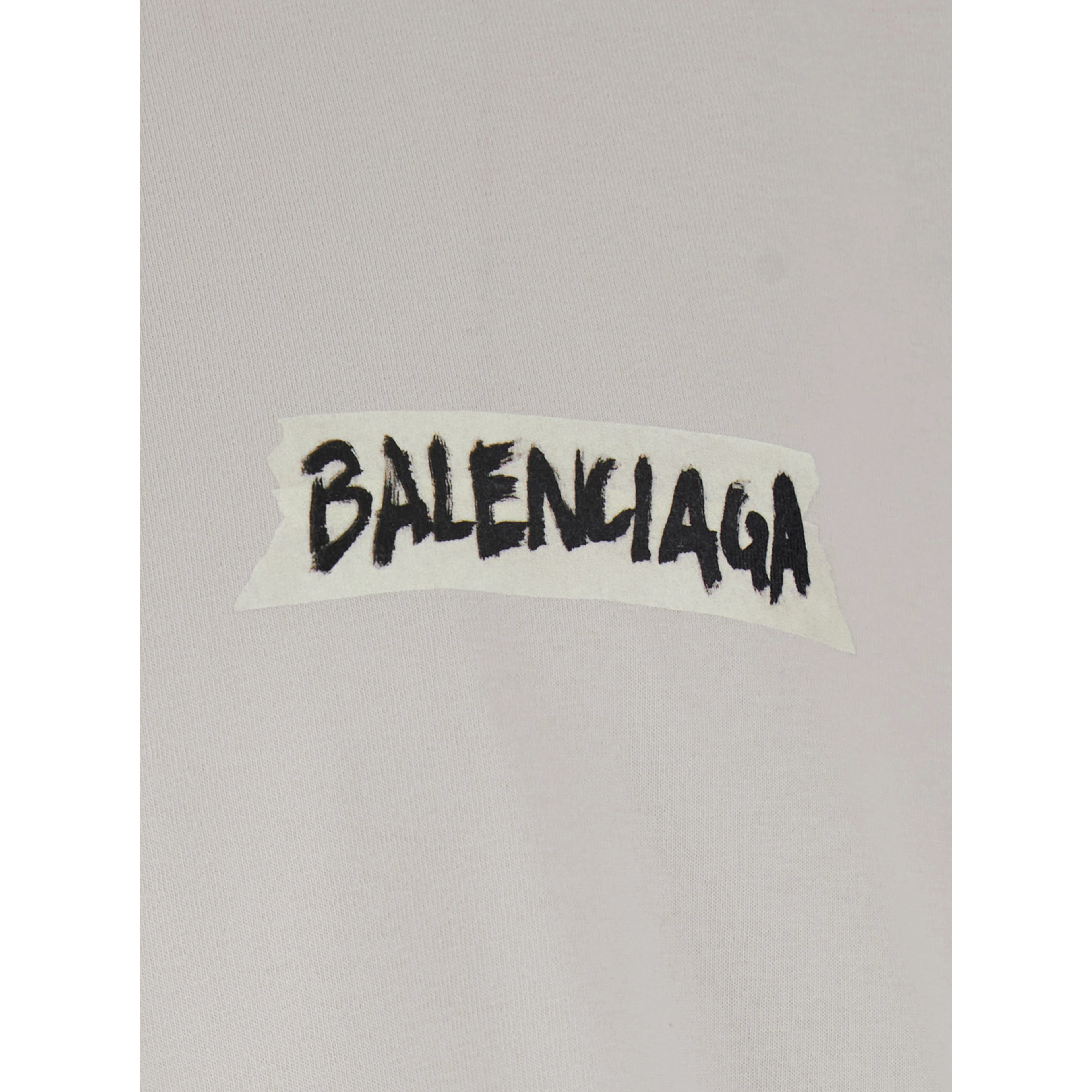 White Cotton T-shirt with Logo on Front and Back for Men
