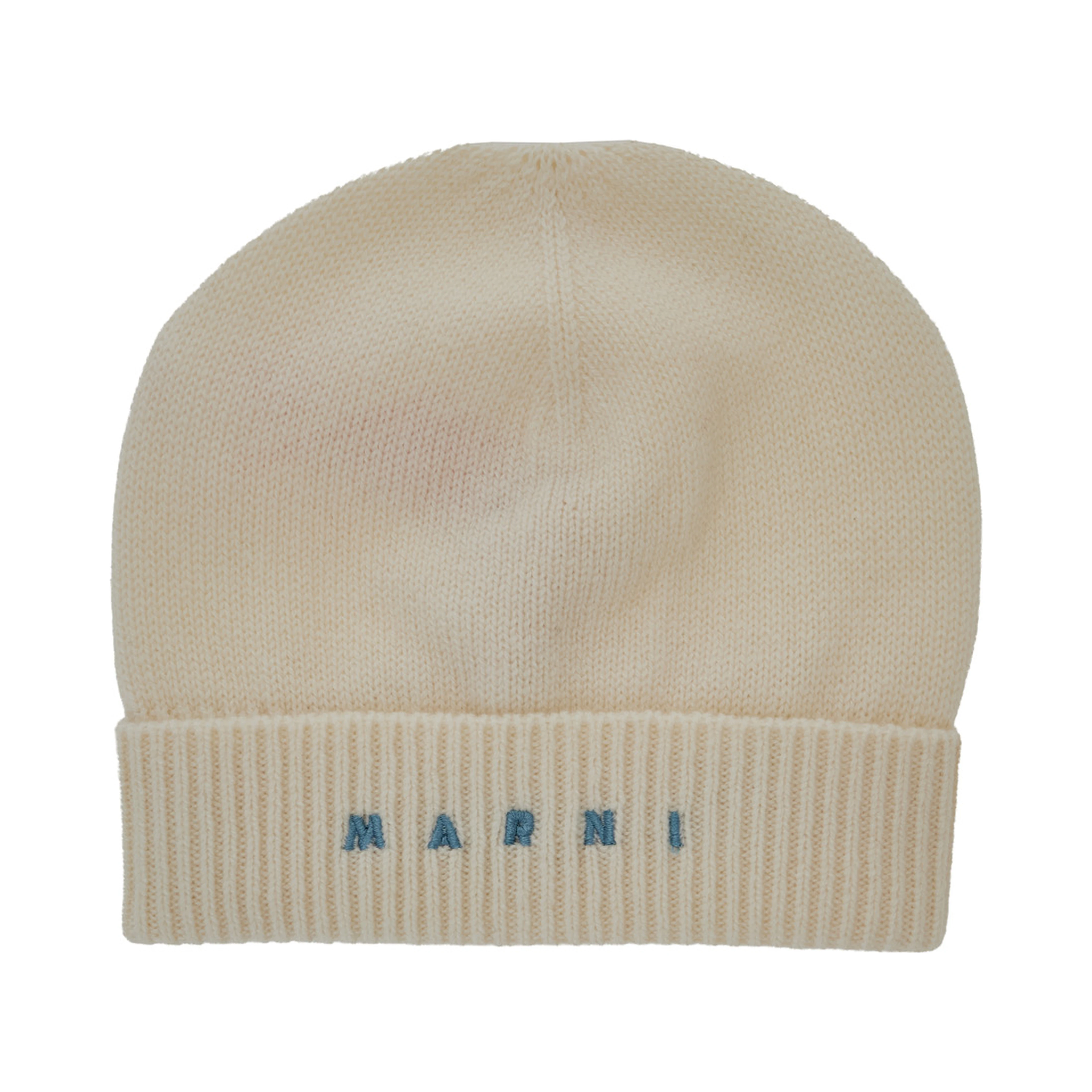 Unisex Hat in White Wool and Cashmere for Boy