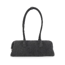 Boat Wide Brown Shoulder bag with Two Top Handles in Suede for Women