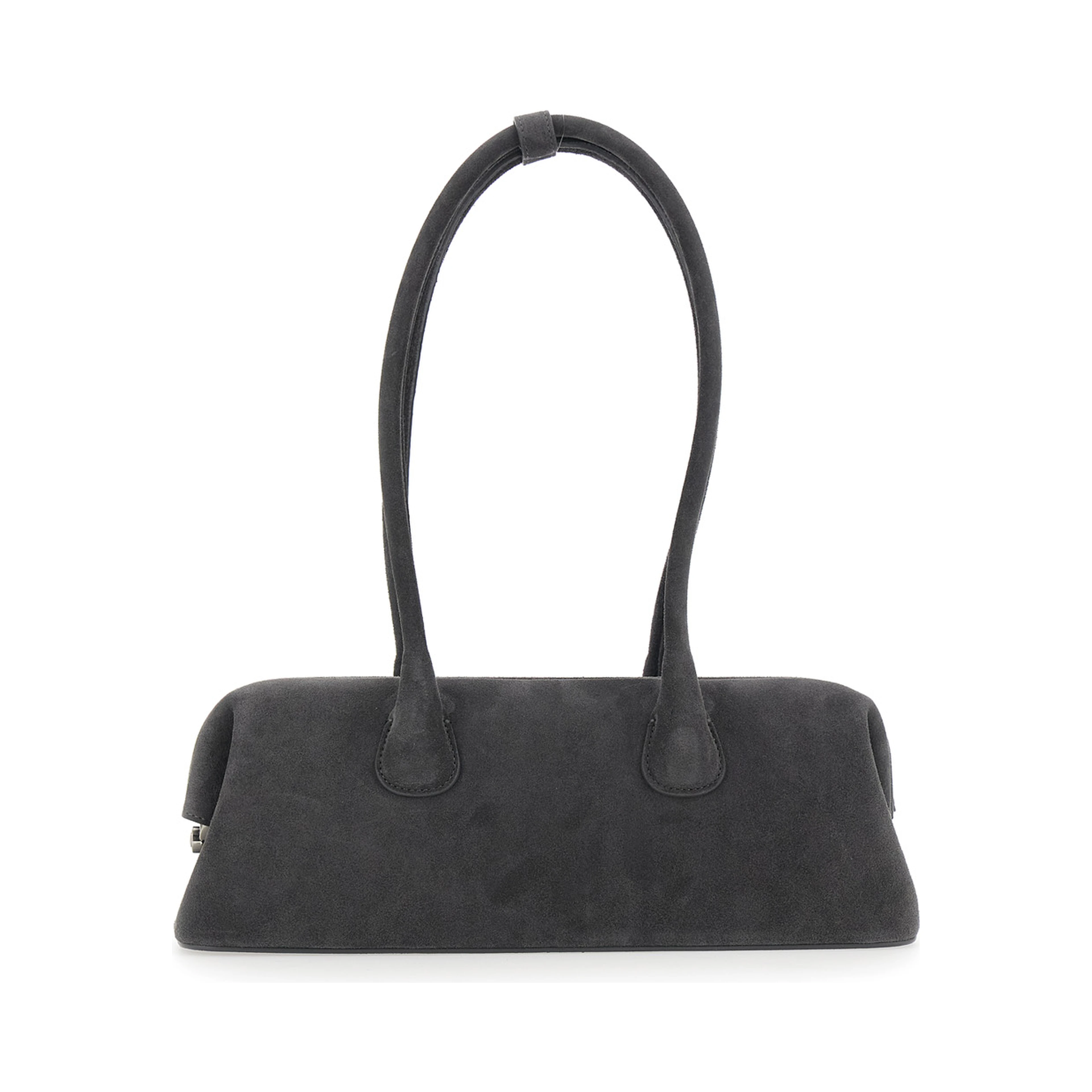 Boat Wide Brown Shoulder bag with Two Top Handles in Suede for Women