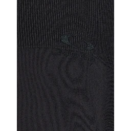 Black High-neck sweatshirt with front zip closure and logo embroidery in cotton for men