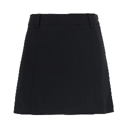 MINI SKIRT with elegant details and mixed fabric in Black for women