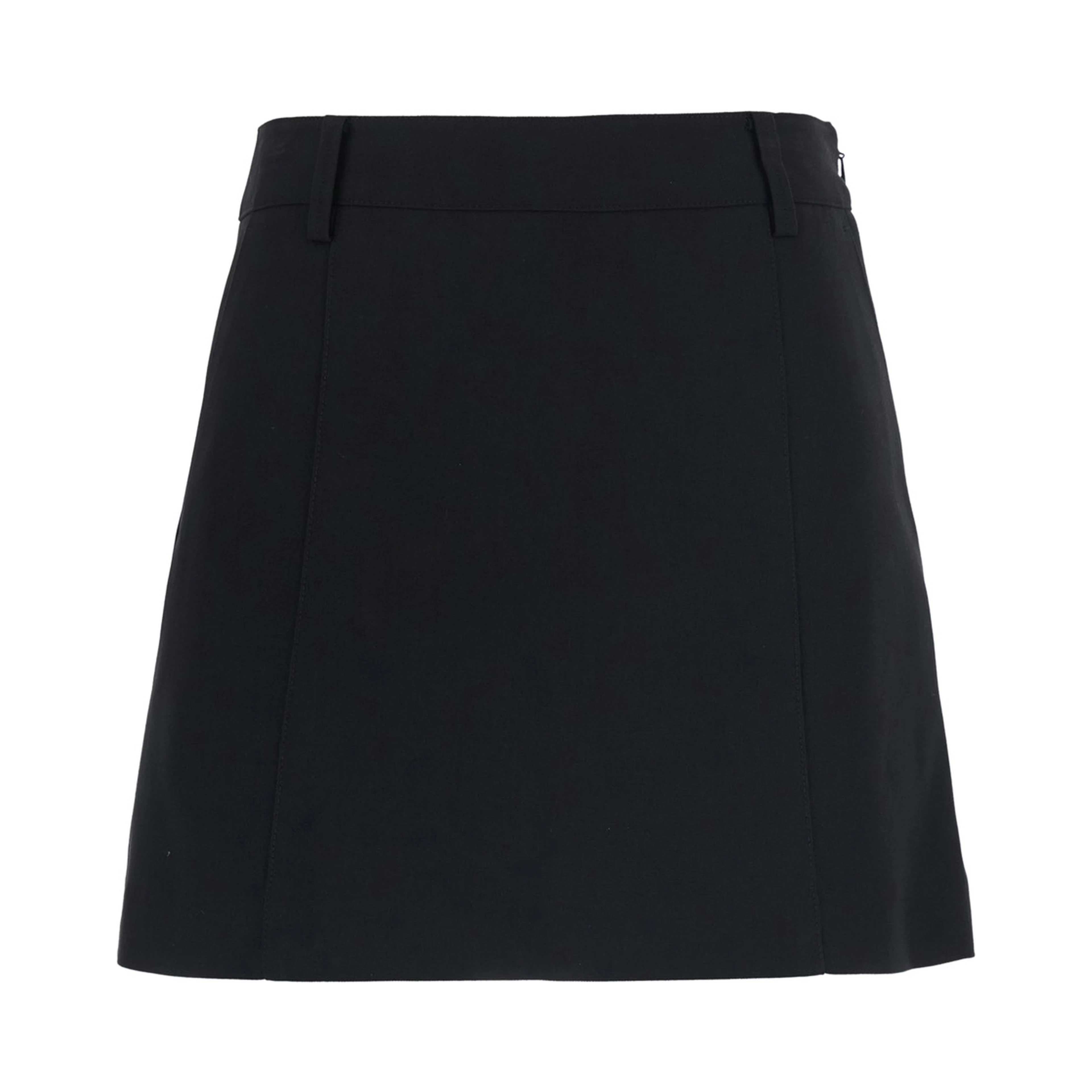 MINI SKIRT with elegant details and mixed fabric in Black for women