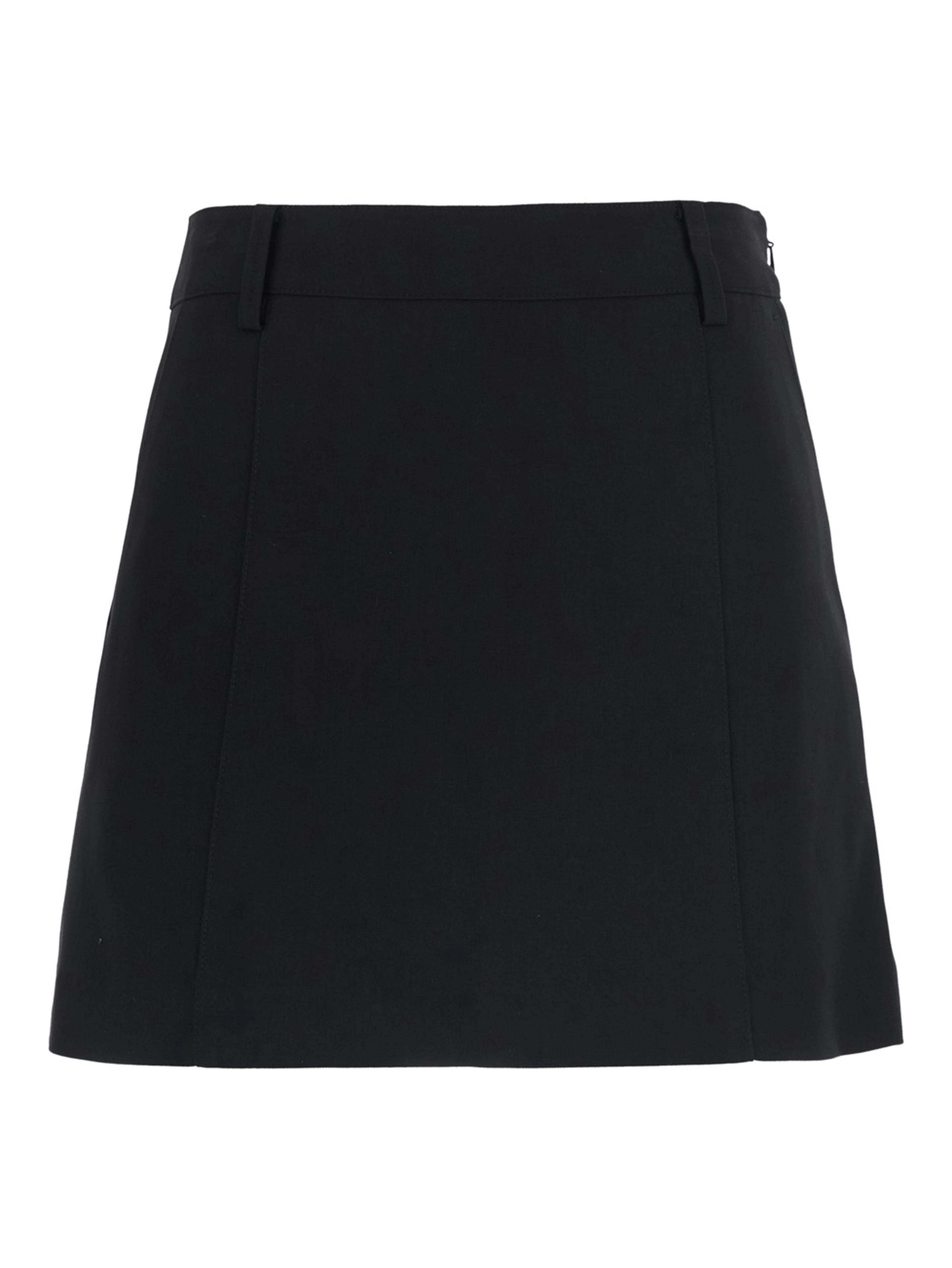 MINI SKIRT with elegant details and mixed fabric in Black for women