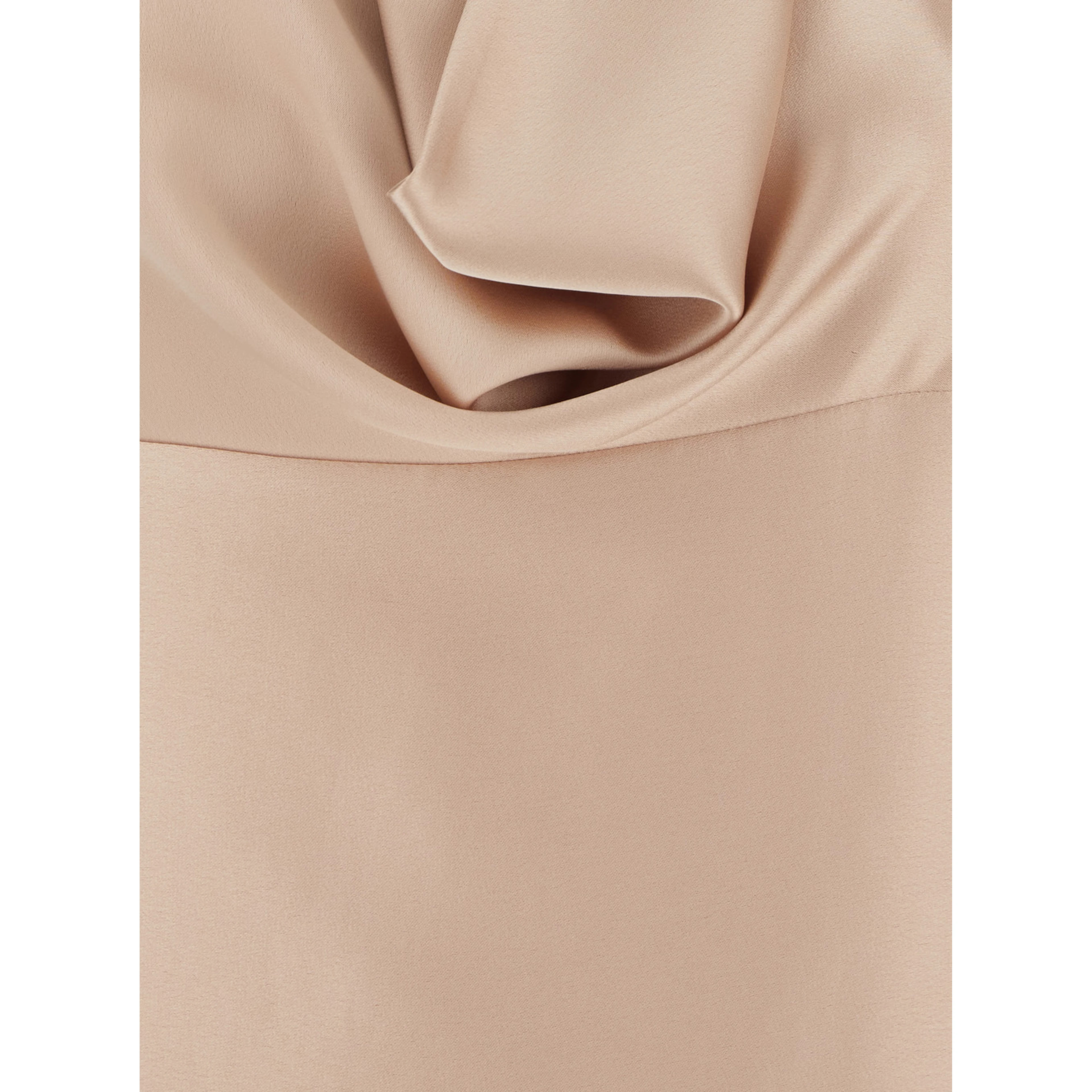 Beige  long Dress with Halterneck and open back in fabric woman