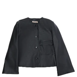 Black Jacket with logo lettering on the front in Ecoleather Girl