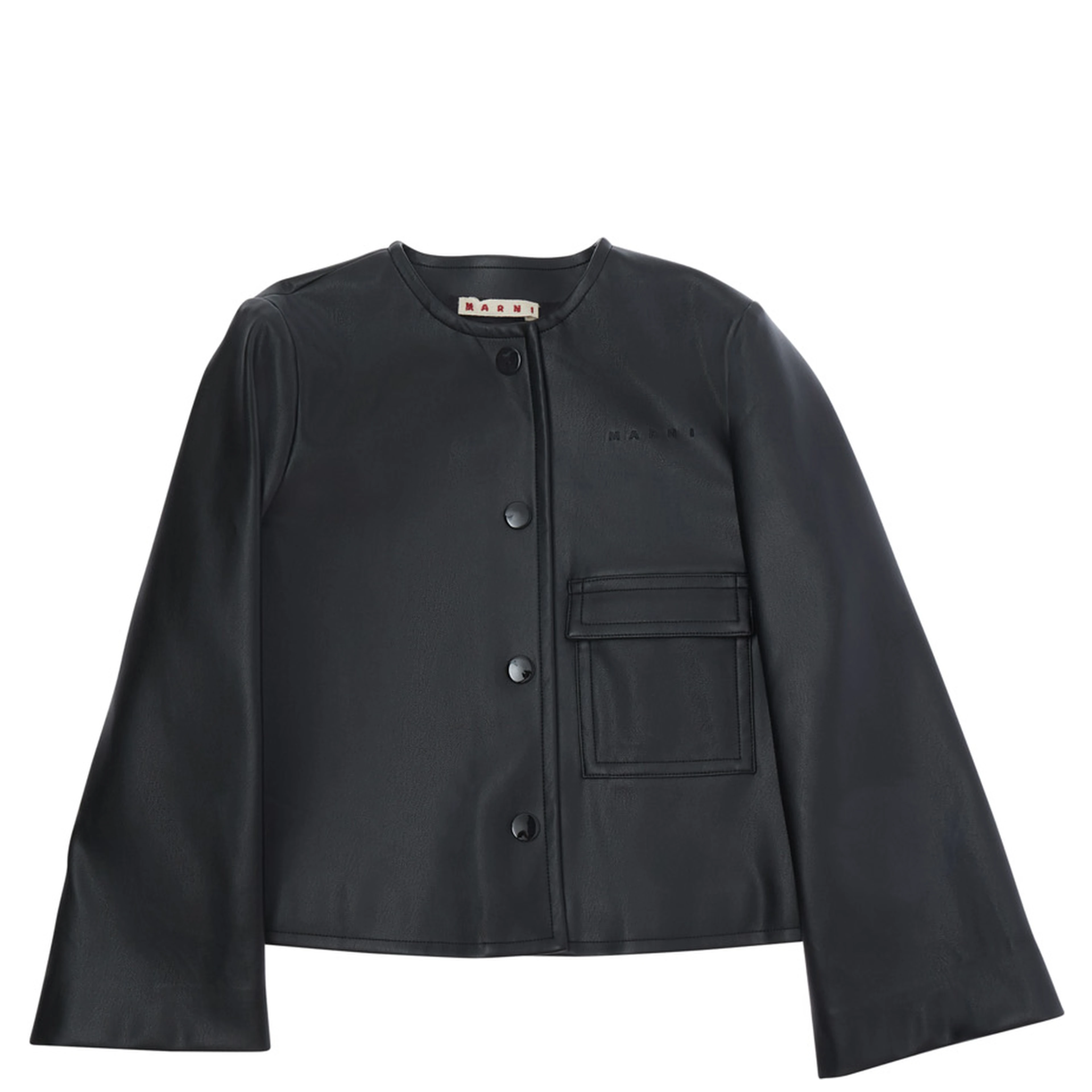 Black Jacket with logo lettering on the front in Ecoleather Girl