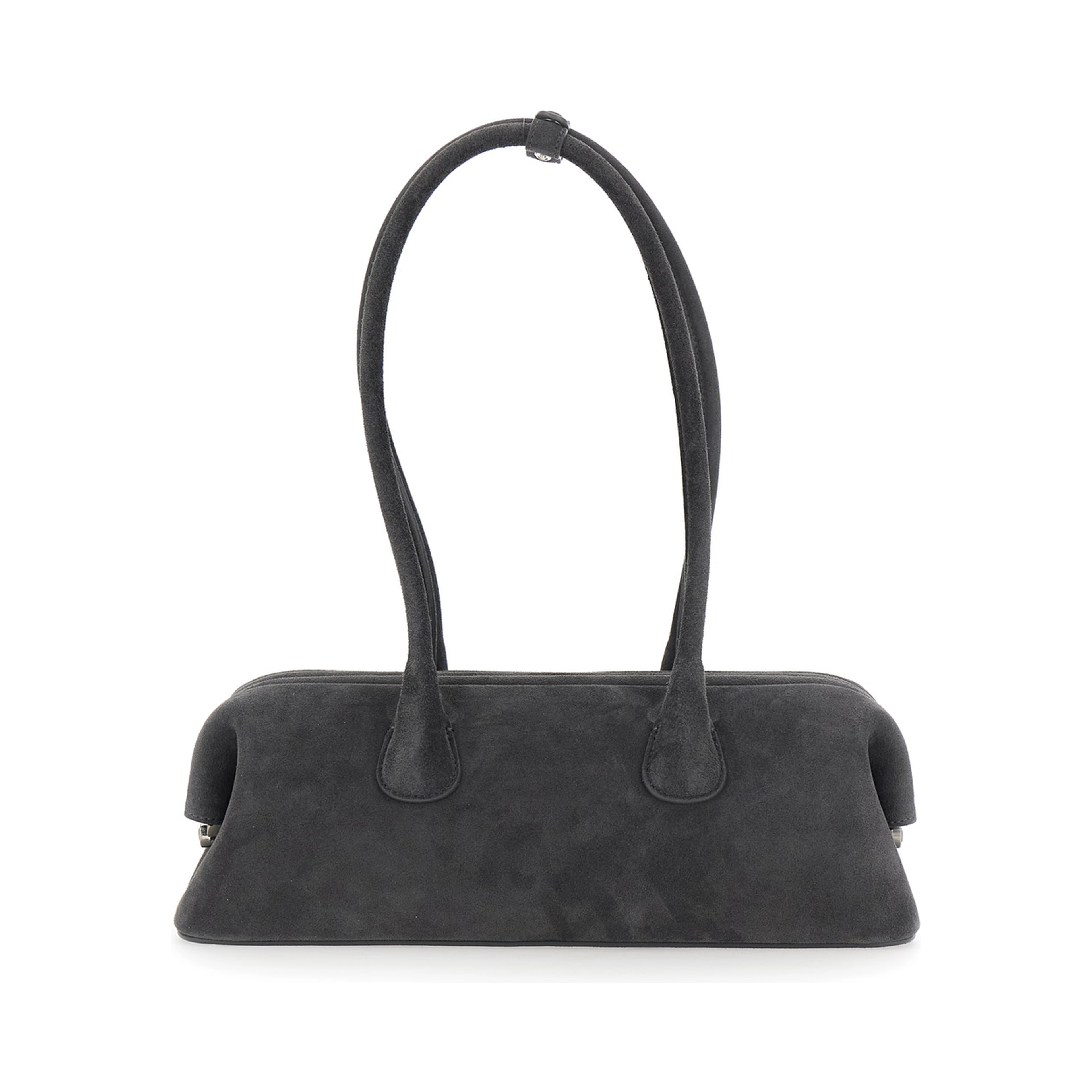 Boat Wide Brown Shoulder bag with Two Top Handles in Suede for Women
