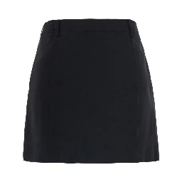 MINI SKIRT with elegant details and mixed fabric in Black for women