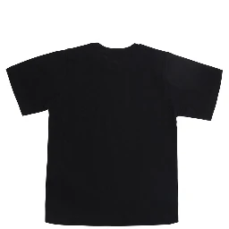 Black Crew neck T-shirt with logo lettering on the front in cotton boy