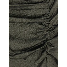 Joanna Green Long Dress with Asymmetric Neckline and Ruches in Tech Fabric for Women