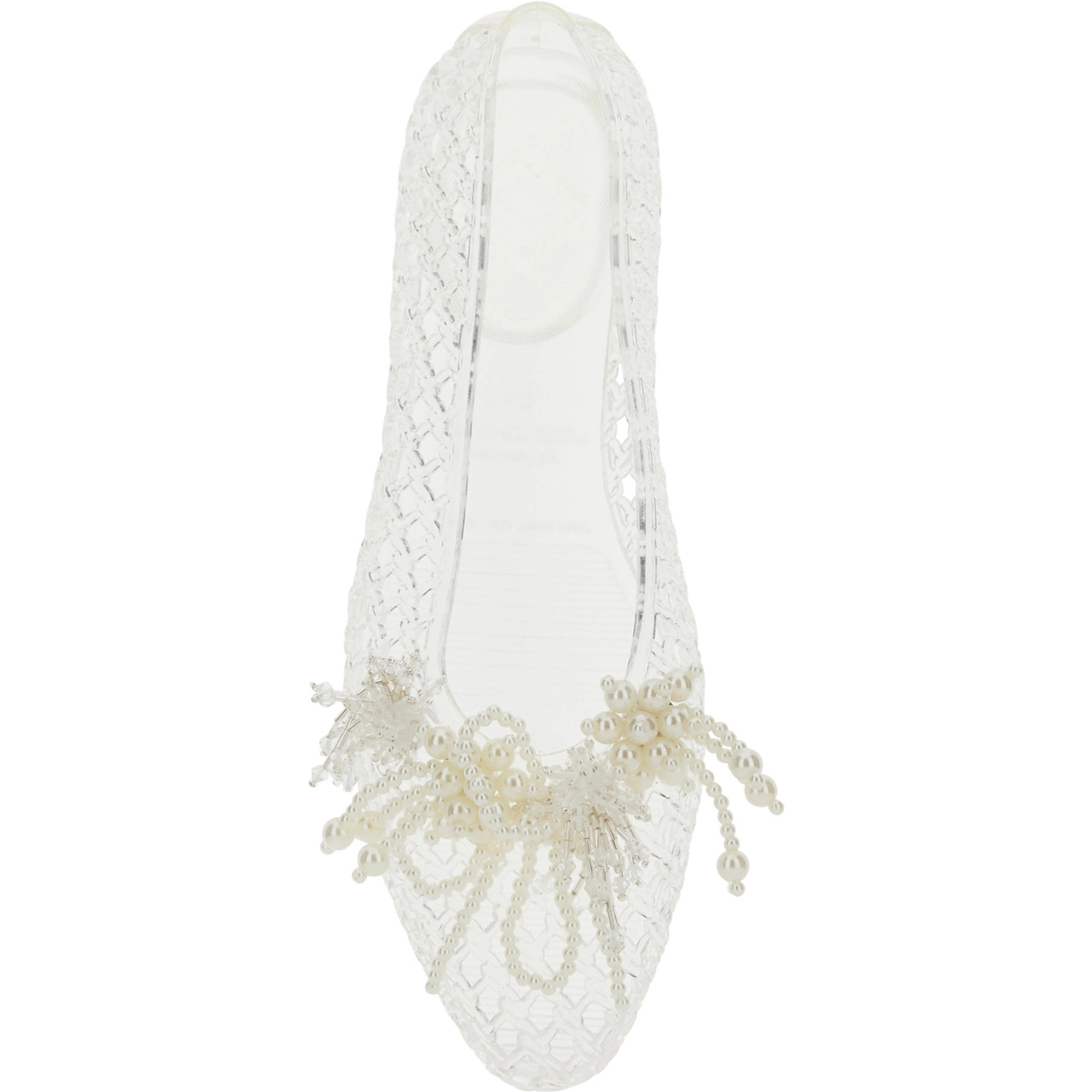 Muse White Ballet shoes with Beaded Details in Tech Fabric Women