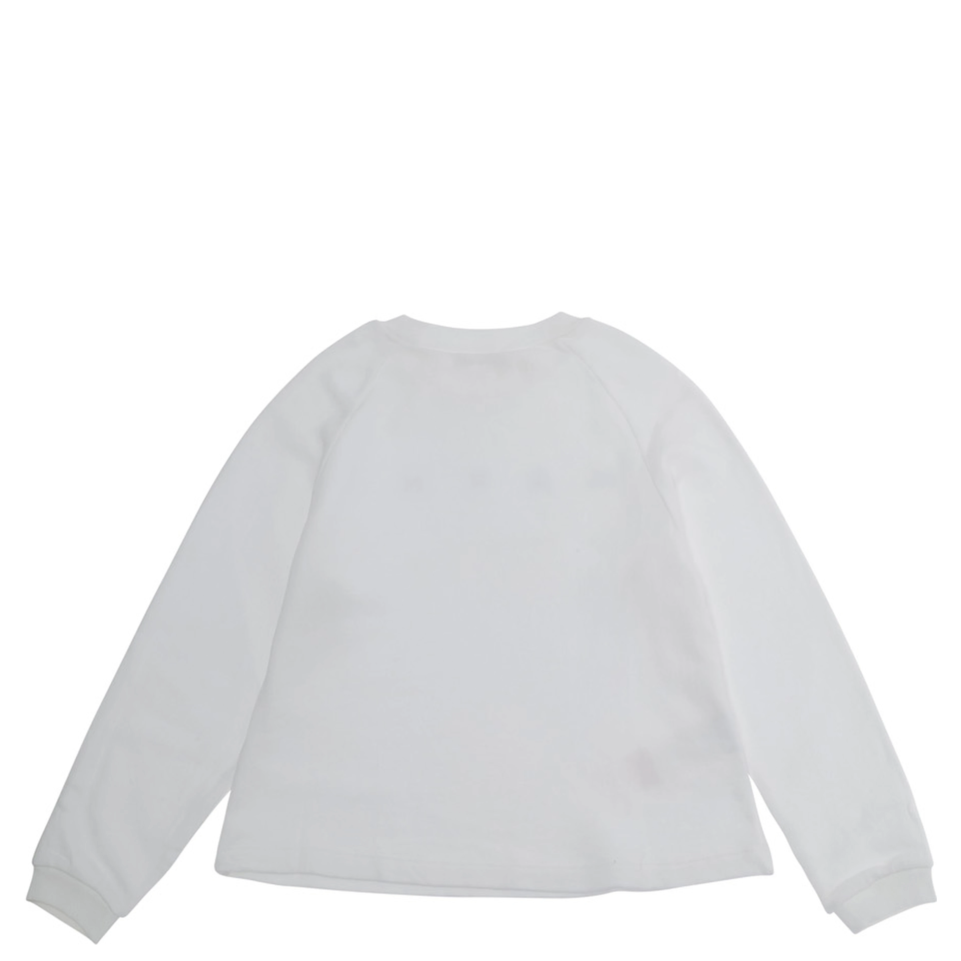White Crewneck Sweatshirt with Logo lettering on the Front in Cotton Girl