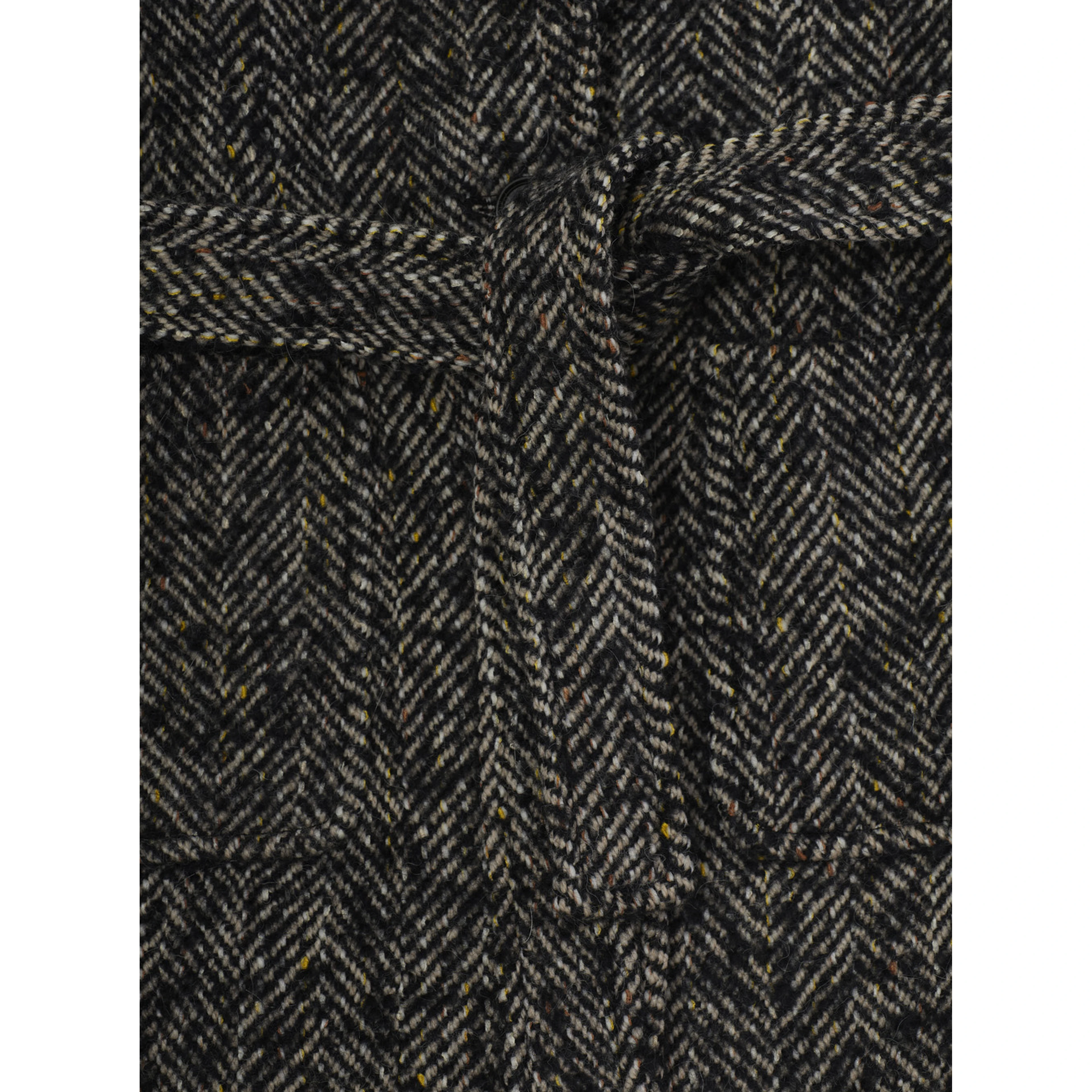 Jacket with collar and long sleeves in black wool and polyester for girl