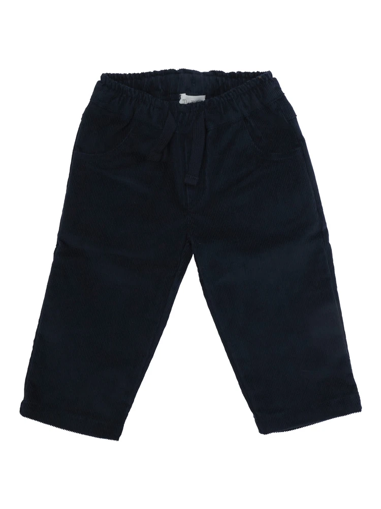 PANTS with pockets and finished hems in Cotton and Blue for Boy