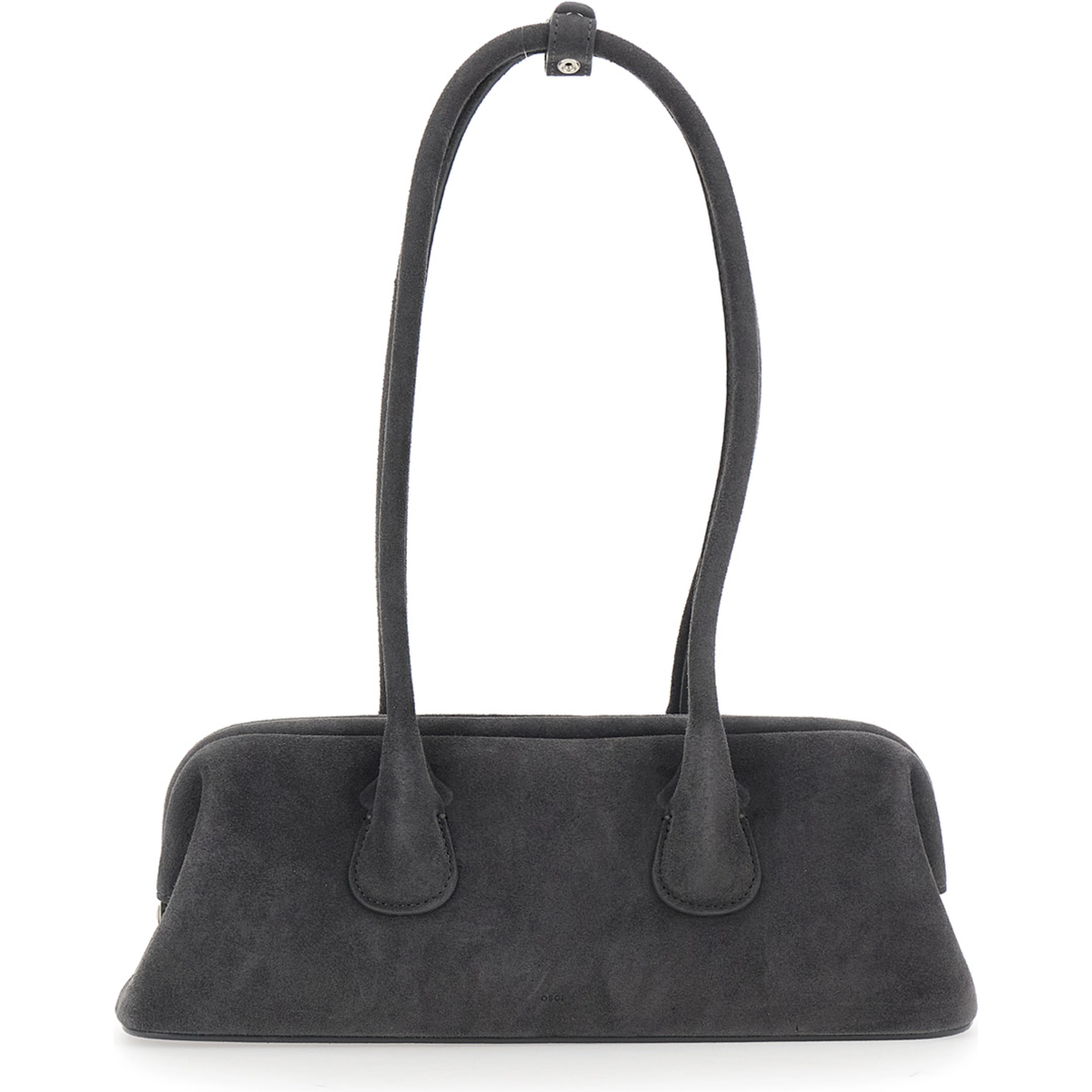 Boat Wide Brown Mini Shoulder bag with Two Top Handles in Suede for Women
