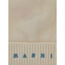 Unisex Hat in White Wool and Cashmere for Boy