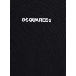 Black Crew neck T-shirt with logo lettering on the front in cotton boy