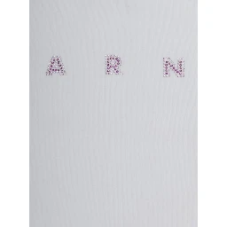 White Crewneck Sweatshirt with Logo lettering on the Front in Cotton Girl
