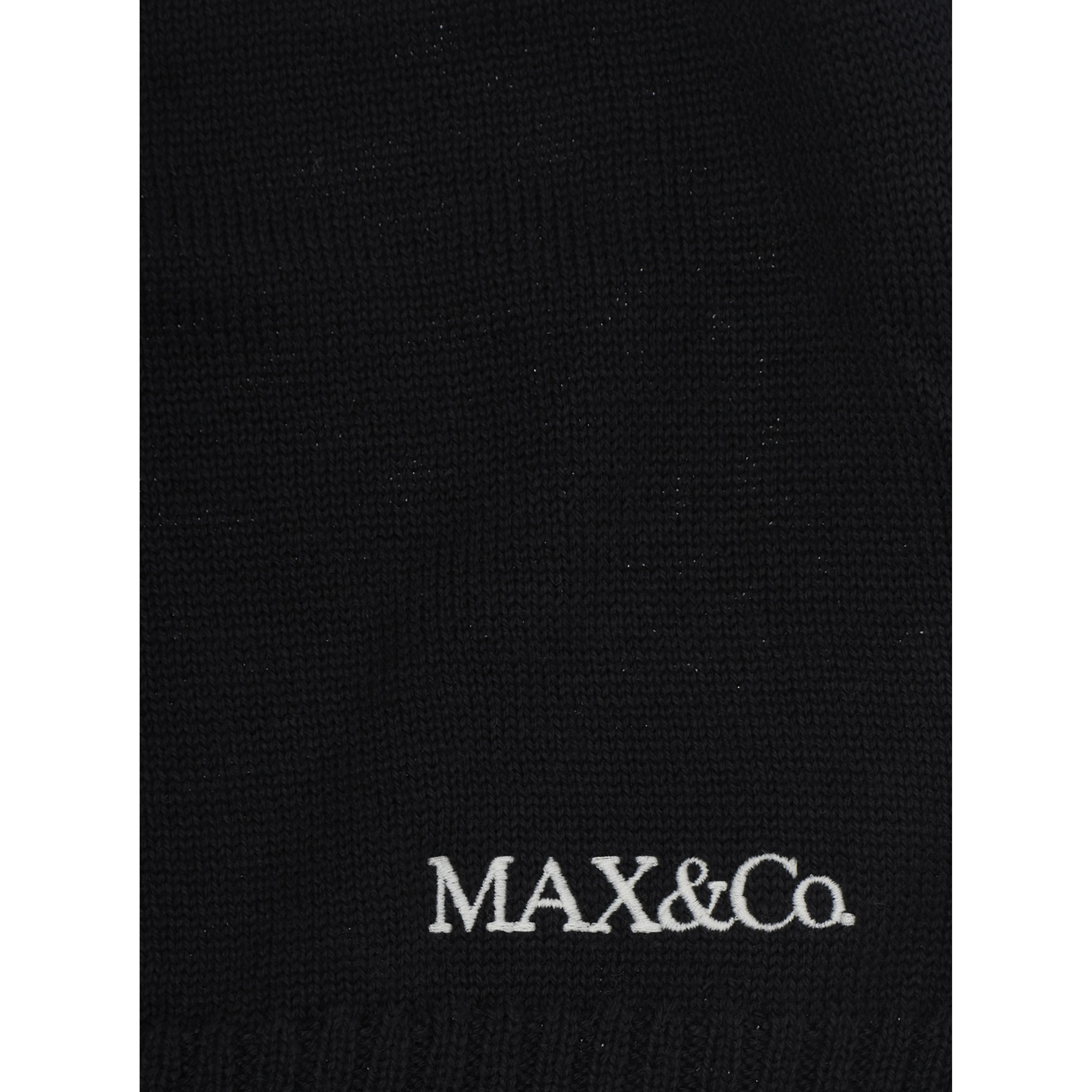 Black Crewneck Sweater with Contrasting Details and Logo Lettering on the Front in Wool Blend Girl