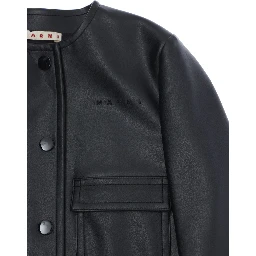 Black Jacket with logo lettering on the front in Ecoleather Girl