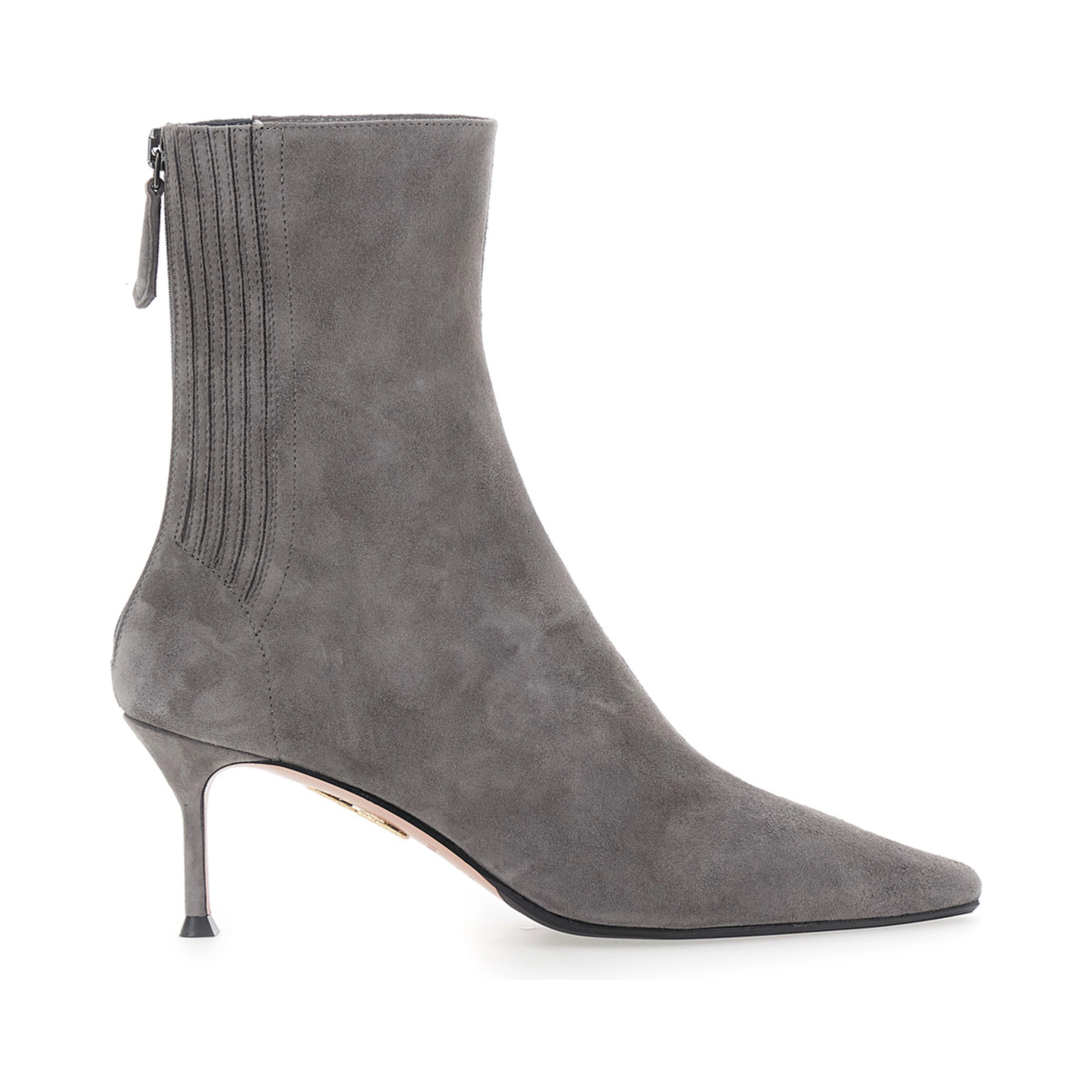 Saint Honore Gray Ankle Boots with High Stiletto Heel in Suede for Women