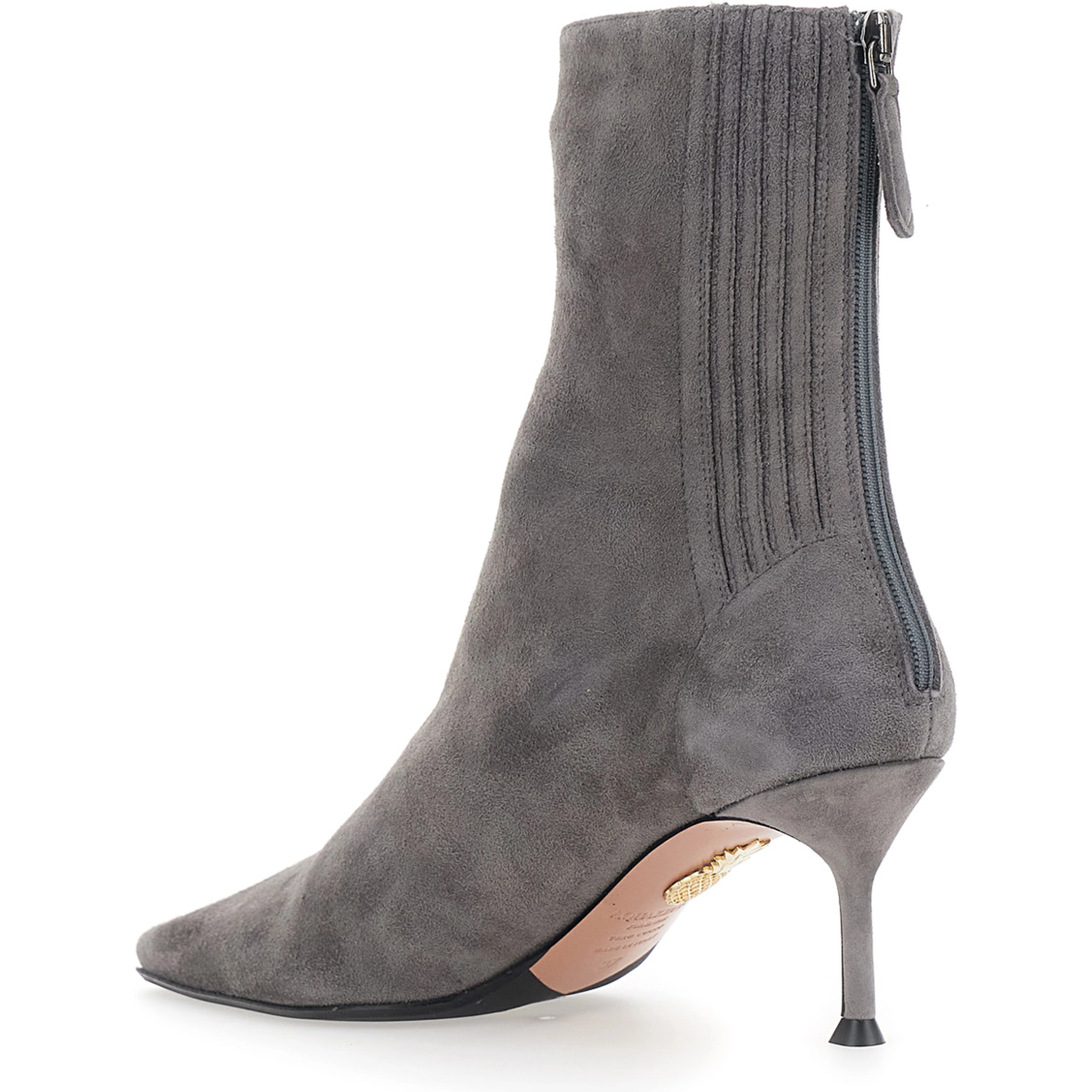 Saint Honore Gray Ankle Boots with High Stiletto Heel in Suede for Women