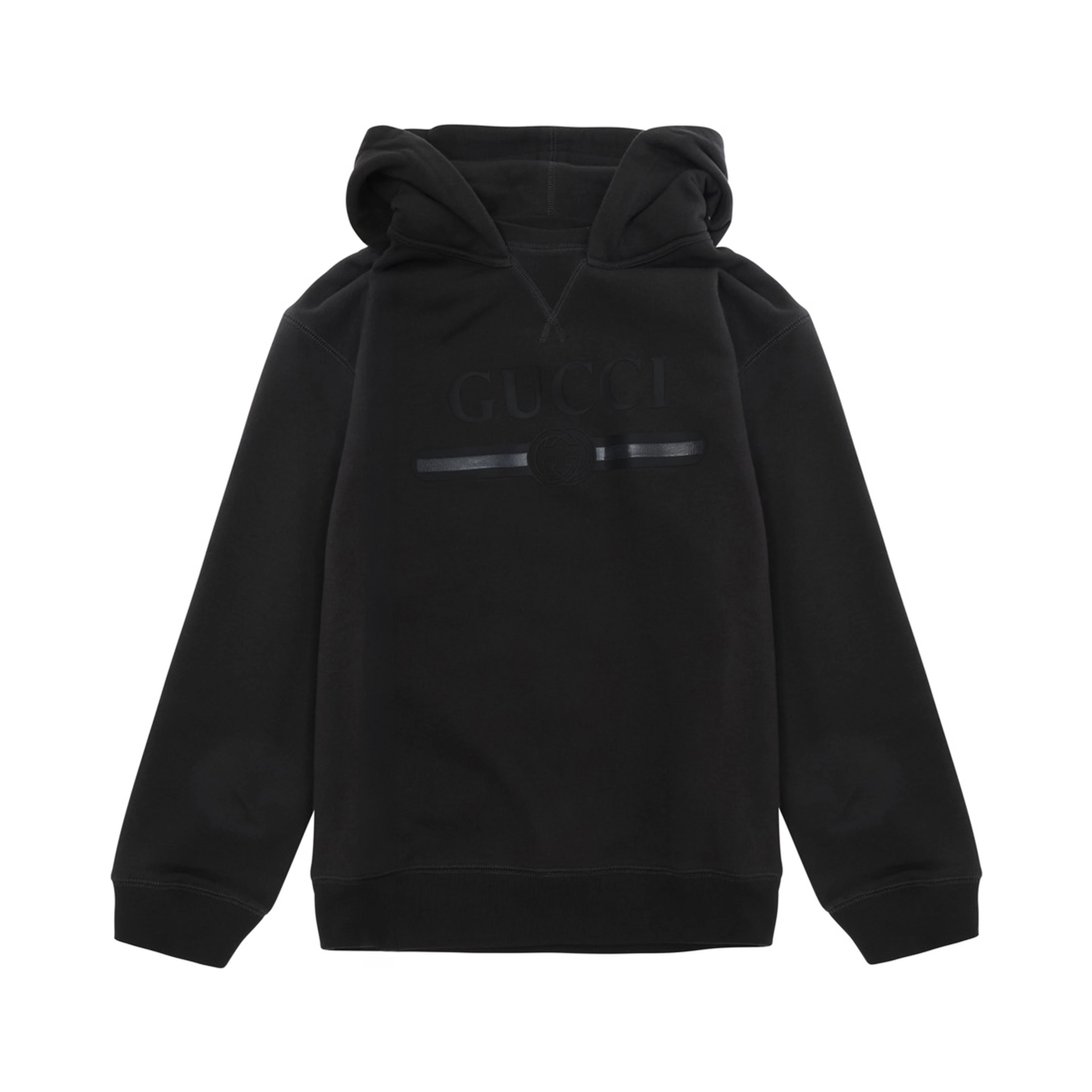 dark grey Hooded sweatshirt with tone-on-tone logo in cotton for Boy