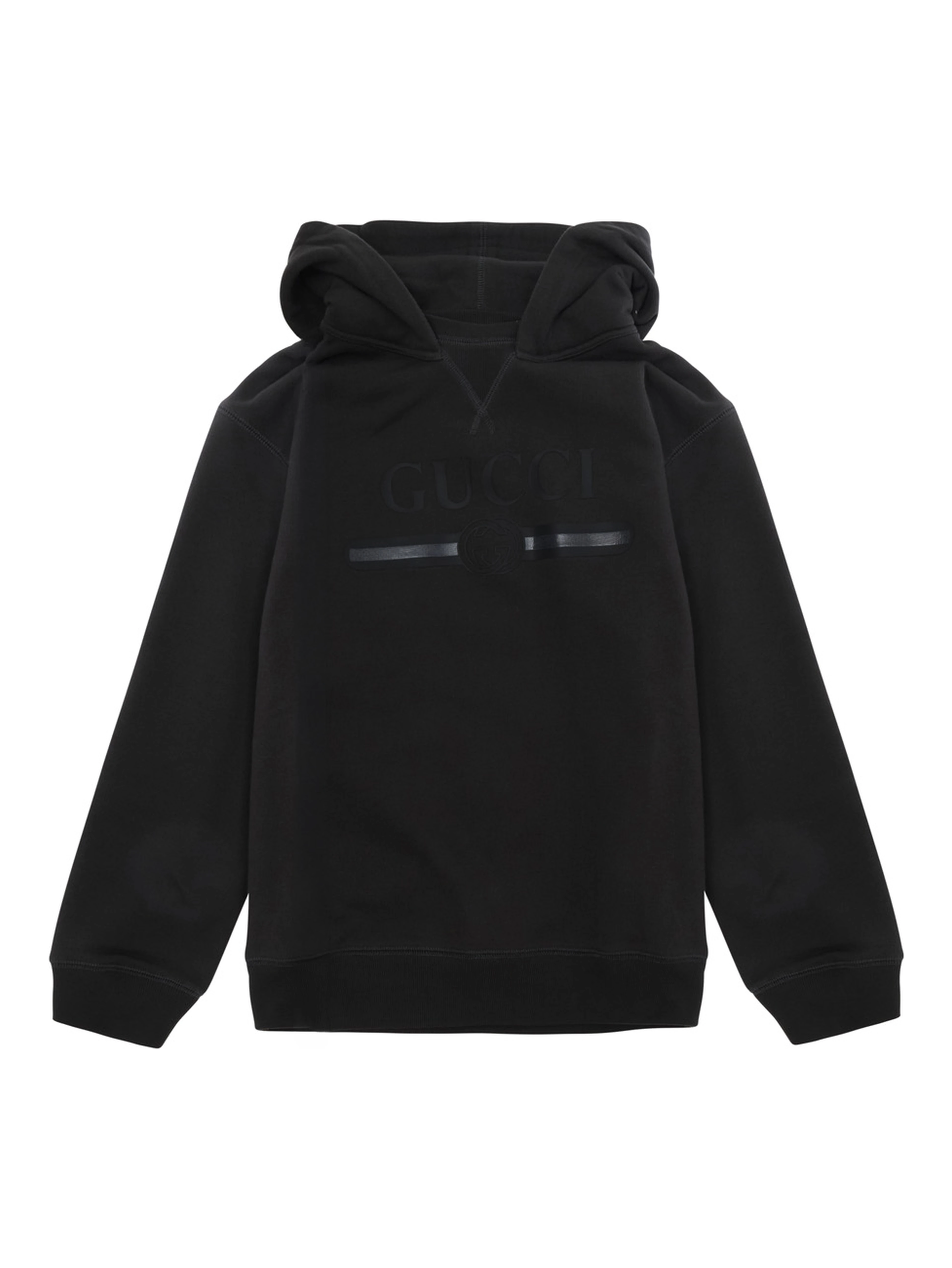 dark grey Hooded sweatshirt with tone-on-tone logo in cotton for Boy
