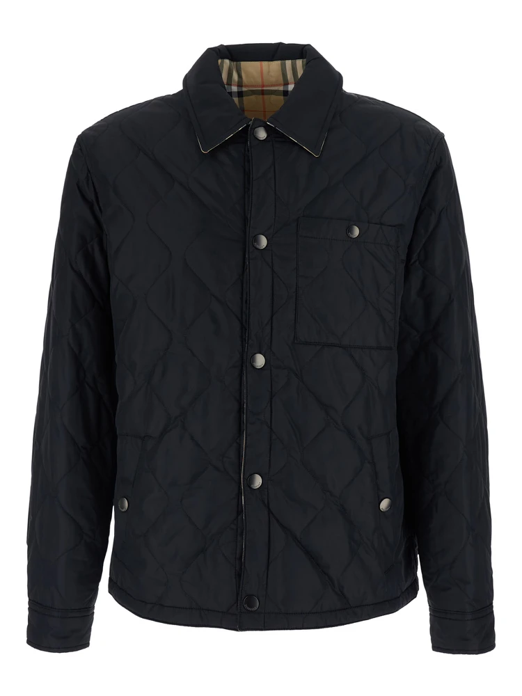 BRIGHTON Black Jacket with quilted motif and reversible design in Tech Fabric men