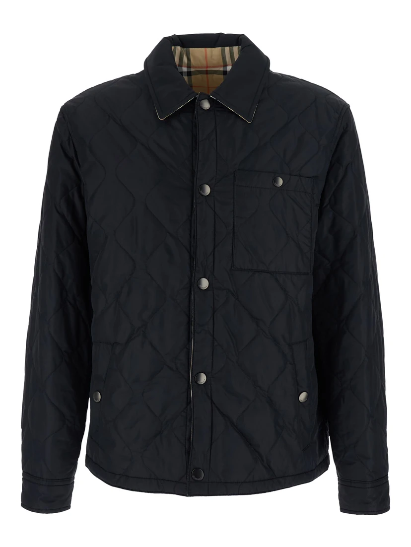 BRIGHTON Black Jacket with quilted motif and reversible design in Tech Fabric men