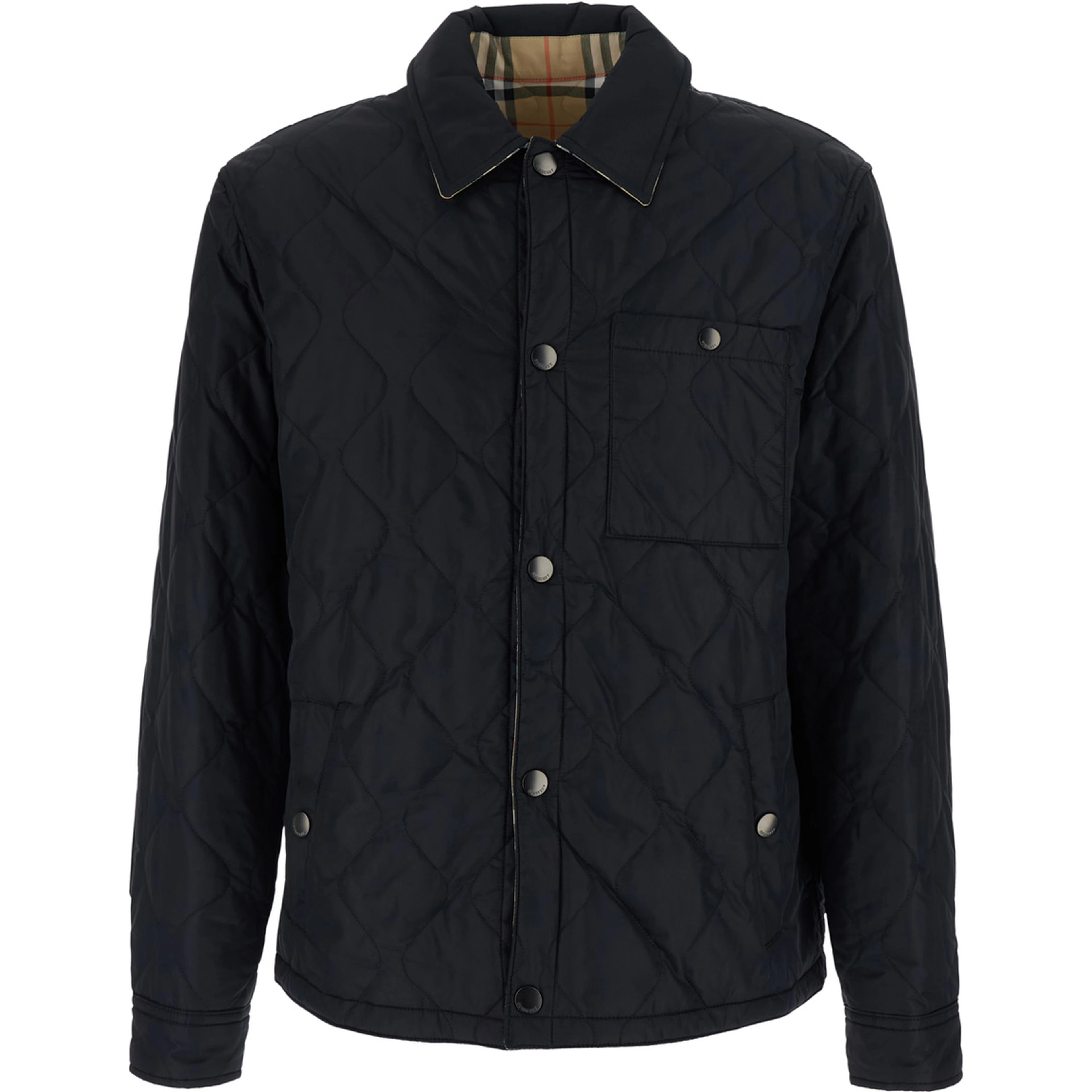 BRIGHTON Black Jacket with quilted motif and reversible design in Tech Fabric men