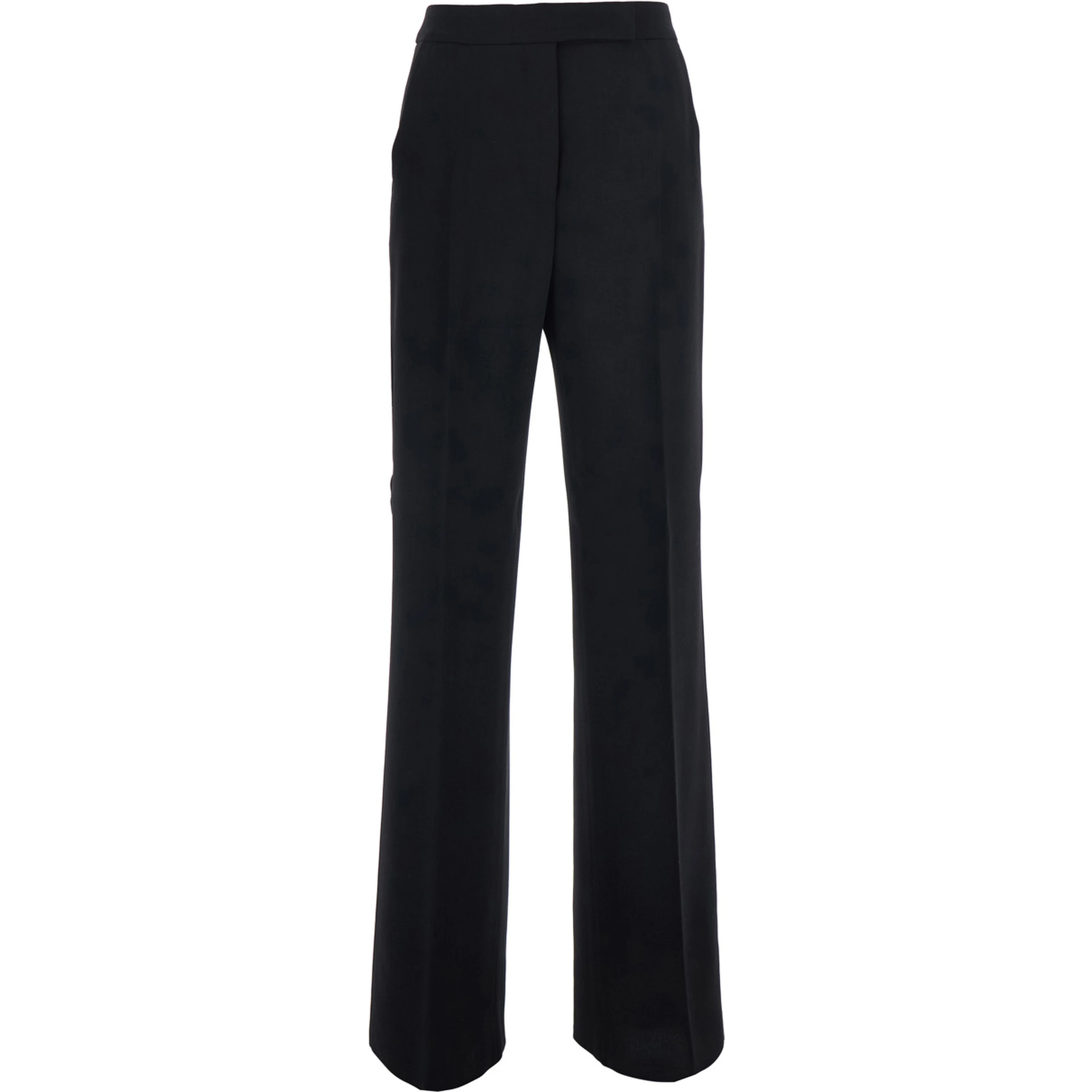 black Pants with zip and hook closure in fabric for women