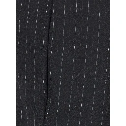 Lola grey Pants with all-over stripe motif in wool blend for women