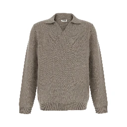 Heavy Cashmere Polo Collar Gray Women