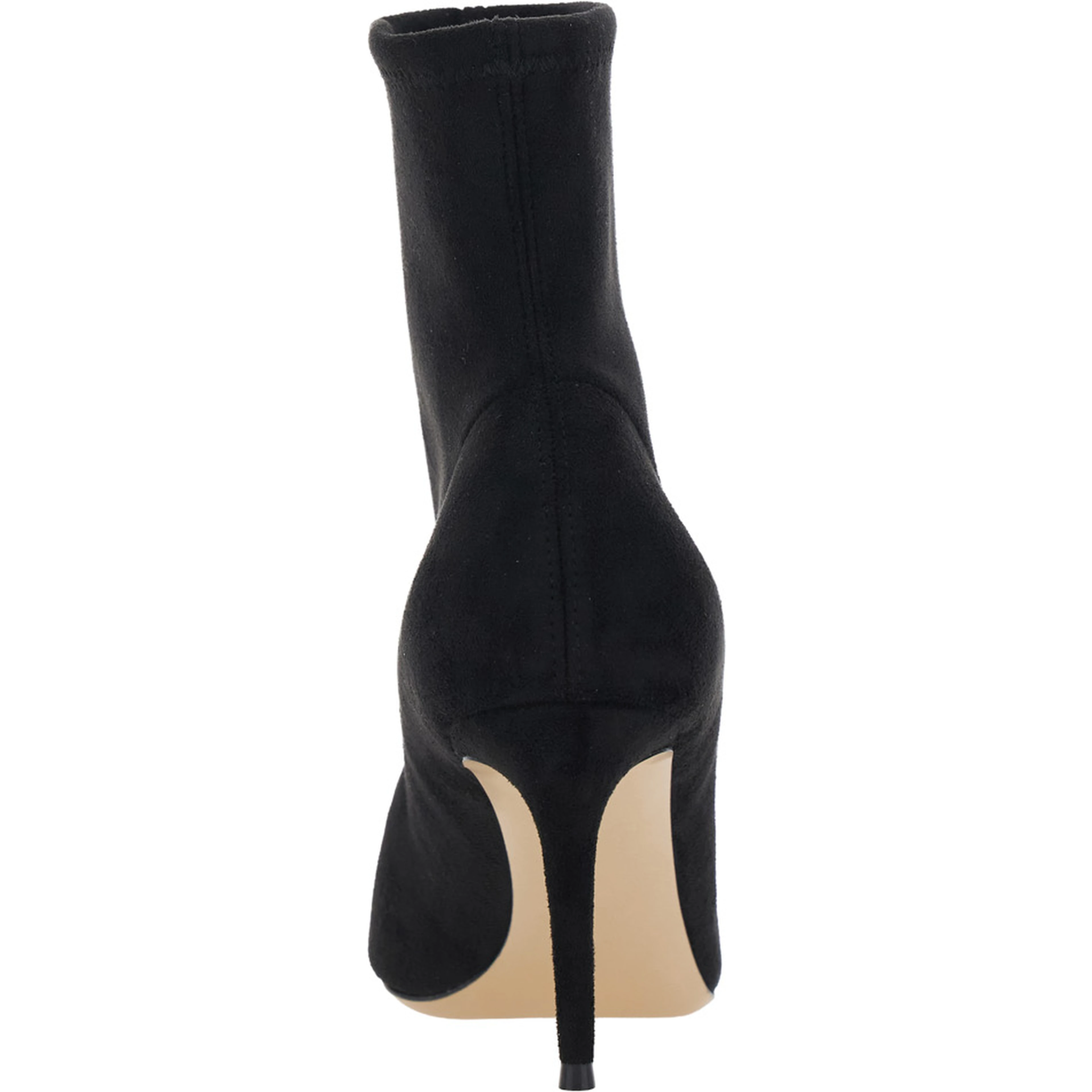 JULIA black ankle Boots with pointed design in eco-suede for women