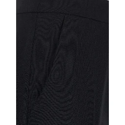 black Pants with zip and hook closure in fabric for women